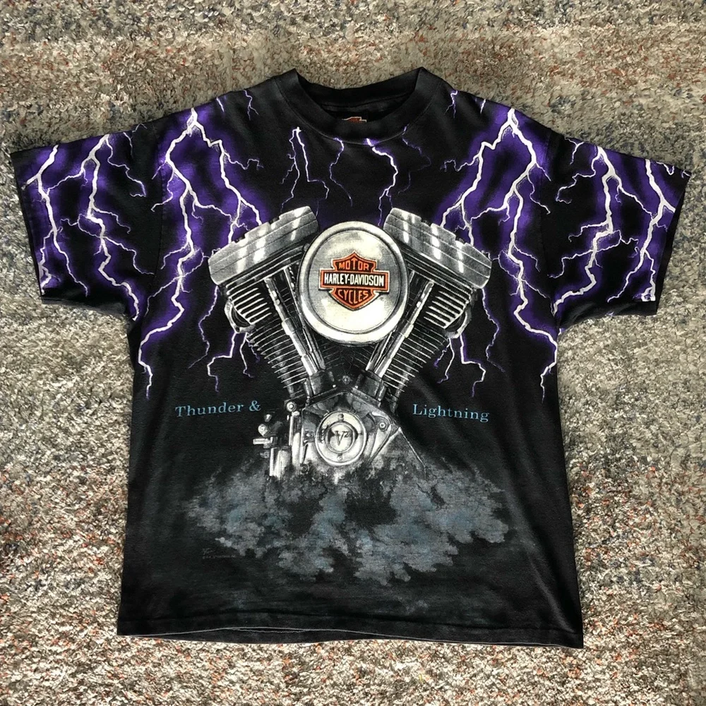 Harley-Davidson | Shirts | Vintage Aop Harley Davidson Thunder And